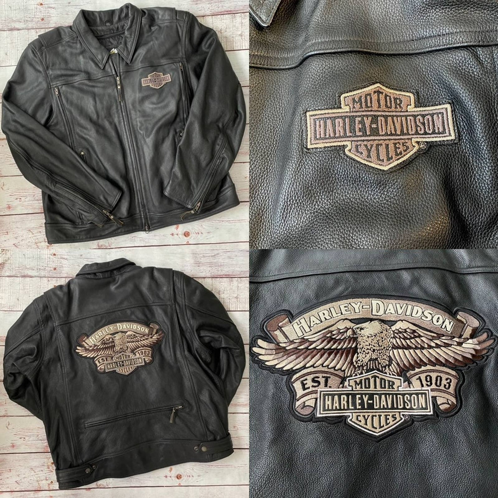 Harley-Davidson Old Forge Leather Motorcycle Jacket - 2XL - Picture 3 of 12